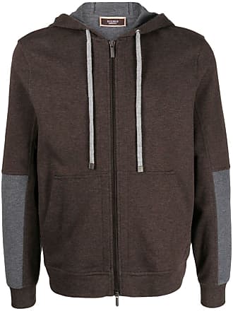 Peserico panelled-design zip-up hoodie - Grey