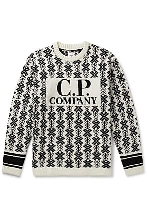 C.P. Company Logo-Jacquard Virgin Wool Sweater