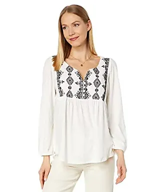 EMBROIDERED SATIN PEASANT TOP