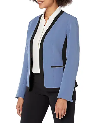 KASPER Womens Navy Embellished Suit Jacket Size: 14 