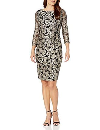 Jessica Howard Womens Sheath Dress (Regular, Petite, & Plus), Black/Gold, 12