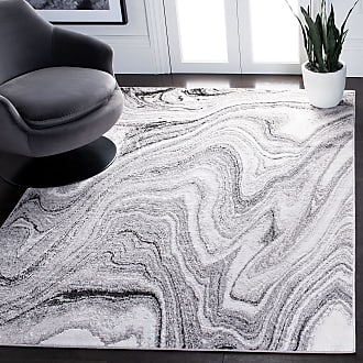 Safavieh Amelia Collection 55 x 77 Light Grey/Ivory ALA246F Modern Abstract Non-Shedding Living Room Bedroom Dining Home Office Area Rug