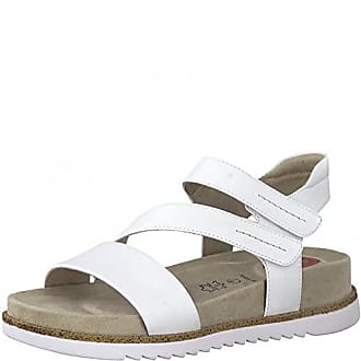 Jana Damen Sandalette Weiß Schuhe Leder 28313-100 