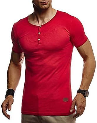 Leif Nelson LN1355 T-shirt à manches courtes et col en V pour homme Coupe ajustée Style moderne T-shirt à teneur en coton 