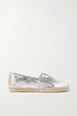 Silver on sale leather espadrilles