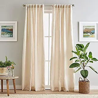 Peri Home 100% Linen Back Tab Lined Curtain Panel Pair, 95, Linen