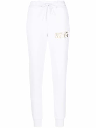 Versace Jeans Couture logo-print cotton track pants - women - CottonCotton - L - White