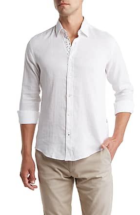 Hugo Men's Ebase Cotton Striped Shirt - White - Size XX Large - Open White