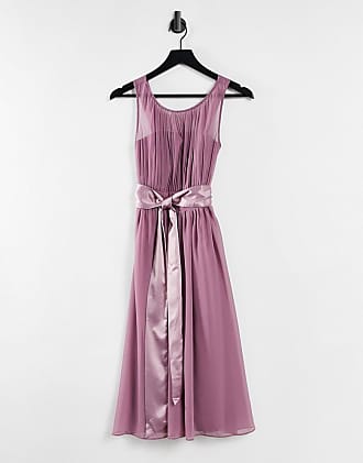 Little Mistress Bridesmaids skater dress in mauve-Purple