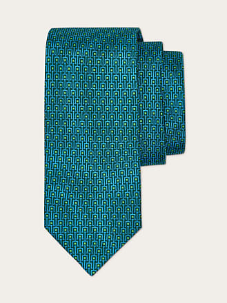 Dark green Medallion Print Silk Tie - Eton