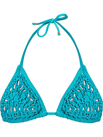 Amir Slama Ruffled Triangle Bikini Set - Blue