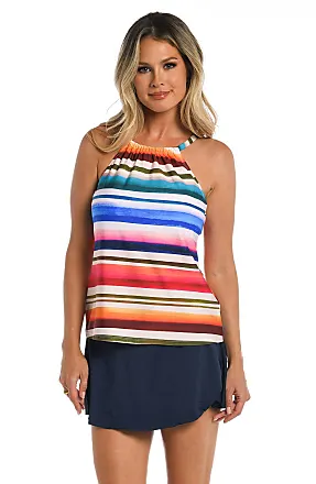 24th & Ocean Women's Standard Flyaway Front Tankini Swimsuit Top,  Multi//Tropiflage, Small : : Clothing, Shoes & Accessories
