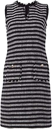 Karl Lagerfeld Womens Tweed Shift Dress with Pockets, Black/Soft White, 12