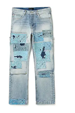Amiri Men's Logo Jacquard Carpenter Jeans In Bleached Indigo