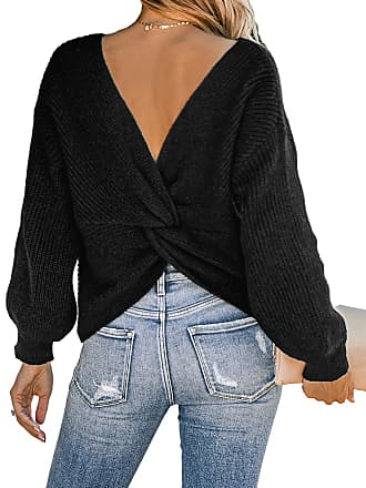 CUPSHE Women Sweater Round Neck Dropped Long Sleeves Animal
