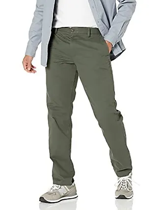 Essentials Pantalon Chino sans Pince Infroissable Coupe Ajustée Homme  : : Mode