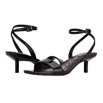 Calvin Klein Womens Gerri Heeled Sandal, Black, 5.5