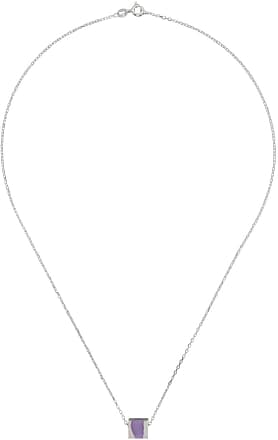Walter Van Beirendonck oversized logo-plaque chain necklace, Purple