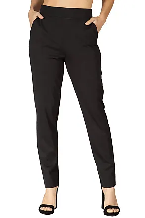  XIALON Women's Dress Drawstring Waist Slant Pocket Pants (Color  : Black, Size : X-Large) : Clothing, Shoes & Jewelry