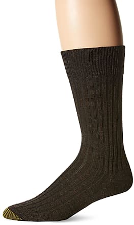 Gold Toe Mens Windsor Wool Dress Socks, 3-Pairs Casual, Bark, Large (Pack of 3)