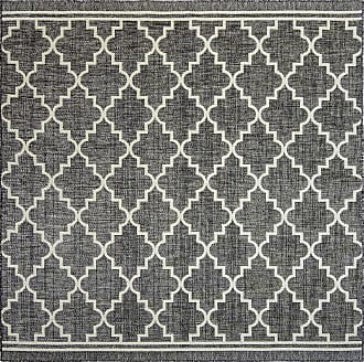 Geometric Checkered Trellis Gray 5x7 Standard GERTMENIAN 18526 Outdoor Rug Moroccan Collection Outside Deck Patio Carpet 