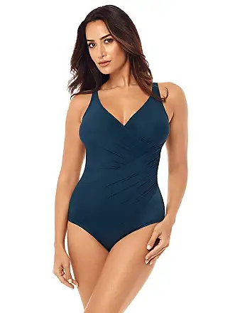 Miraclesuit Women's Swimwear Illusionist Crossover Tummy Control V-Neckline  Soft Cup One Piece Swimsuit : Miraclesuit: : Clothing, Shoes 