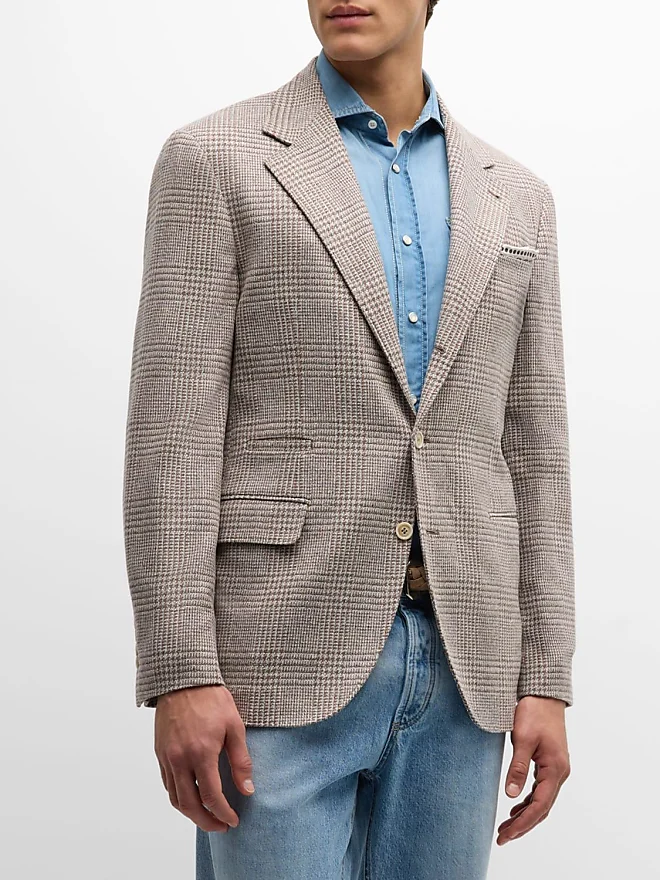 ETRO Vintage Ticket cheapest Pocket Three Button Glen Plaid Blazer