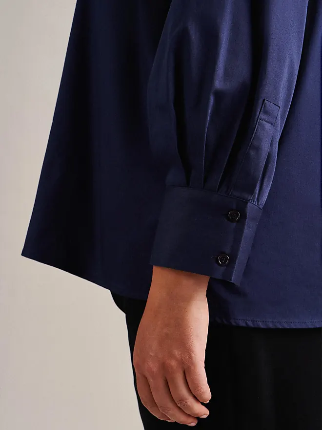 Vergleiche Preise für Klassische Bluse | Seidensticker Damen 48, Schwarze Tunika langarm - SEIDENSTICKER Blusen Stylight Gr. blau Rose Uni (dunkelblau)