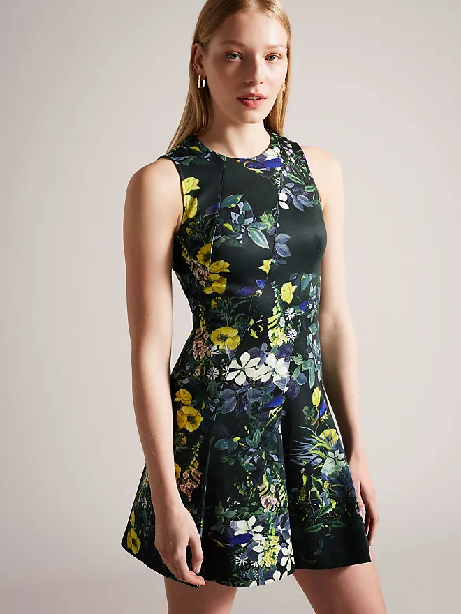 Compare prices for Ted Baker Lexiya Neoprene Printed Skater Dress, Multi |  Stylight