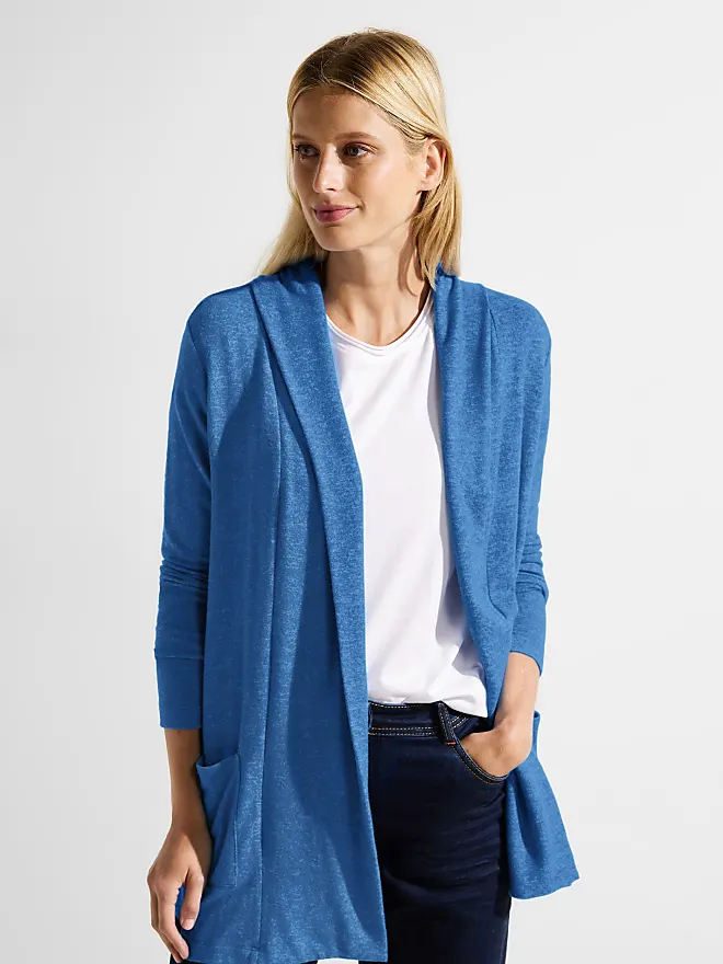 (46), Stylight blau CECIL Preise melange) Jersey - blue Shirts Gr. und soft Shirtjacke (dynamic Cecil | XXL für Damen Vergleiche weich