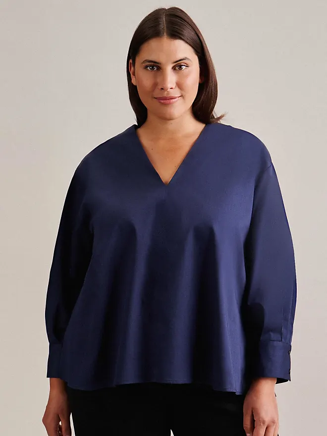 Vergleiche Preise für Klassische Bluse SEIDENSTICKER Schwarze Rose Gr. 48,  blau (dunkelblau) Damen Blusen langarm Tunika Uni - Seidensticker | Stylight