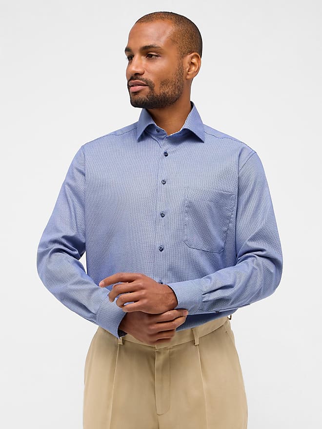 Vergleiche Preise für Langarmhemd ETERNA Normalgrößen, Langarm Stylight Hemden 42, COMFORT blau Eterna - FIT | Herren Gr