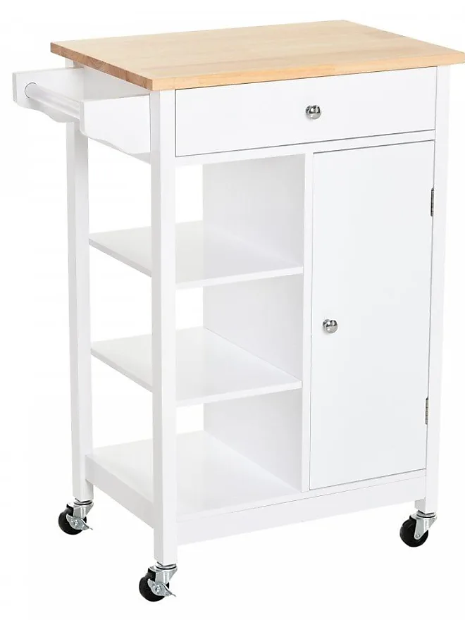 Compare Prices for Kitchen Storage Trolley White | TJ Hughes - Homcom ...