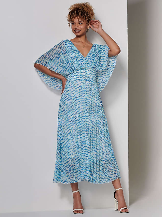 Compare prices for Jolie Moi Kyra Chiffon Midi Dress, Blue Abstract |  Stylight