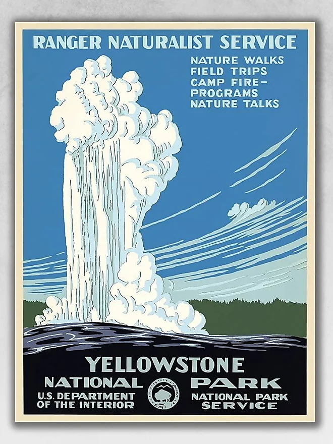 Compare Prices For 20 X 28 Yellowstone National Park C1938 Vintage 