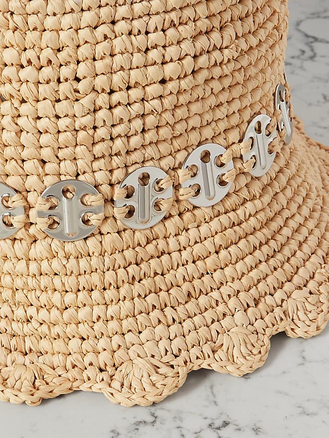 Compare prices for Paco Rabanne Embellished Raffia Bucket Hat - Neutrals |  Stylight