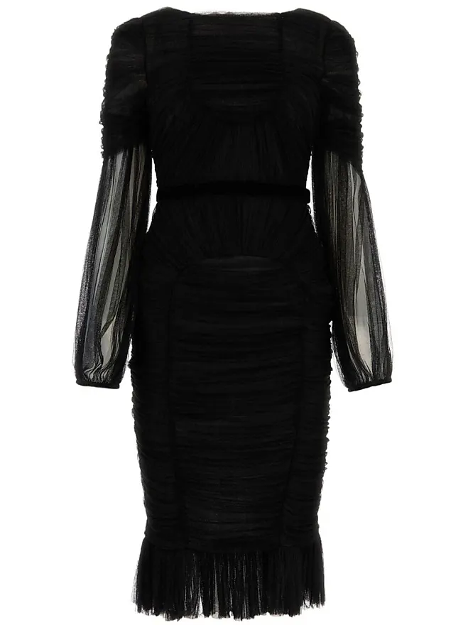 Tom Ford Robe Mi Longue Effet De Transparence Noir D S Sur Stylight