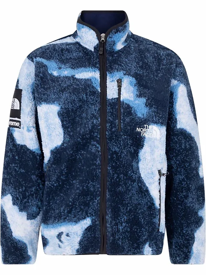 SUPREME x The North Face bleached denim fleece jacket - Blue from £450.00 -  on Stylight