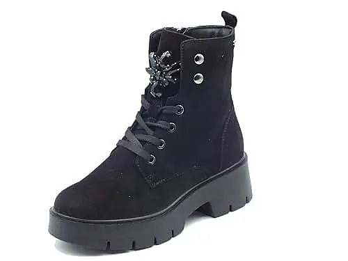 Botte nubuck fashion noir femme