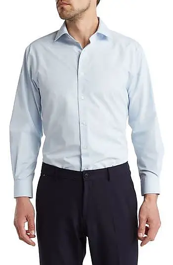 Compare Prices for Traditional Fit Button-Up Dress Shirt in Blue Powder ...