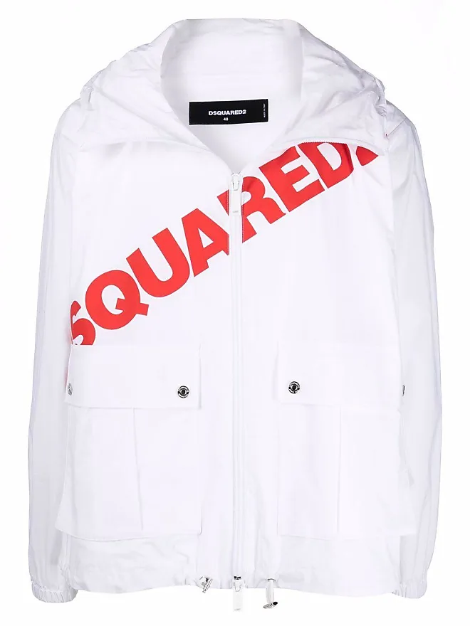 Dsquared2 logo-print cotton hoodie - White