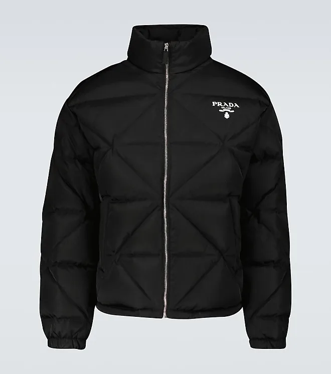 Compare prices for Prada Re-Nylon down jacket Black- | Stylight