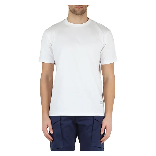 Compare Prices for Tops, male, White, L, Cotton T-shirt with Logo ...