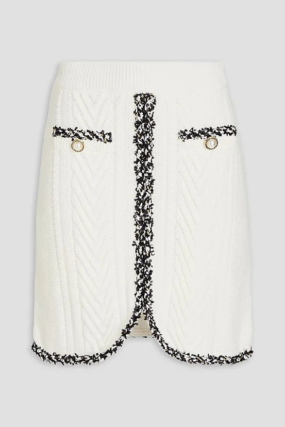 Compare Prices for Demi cable-knit cotton mini skirt - White - M ...