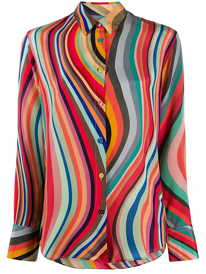 Compare prices for Paul Smith Swirl-print silk shirt - women - Silk - 40 -  Pink | Stylight