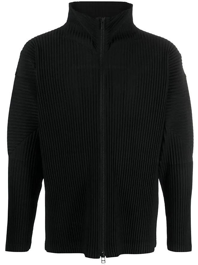 Compare prices for Homme Plissé Issey Miyake July pleated zip-up jacket -  Black | Stylight