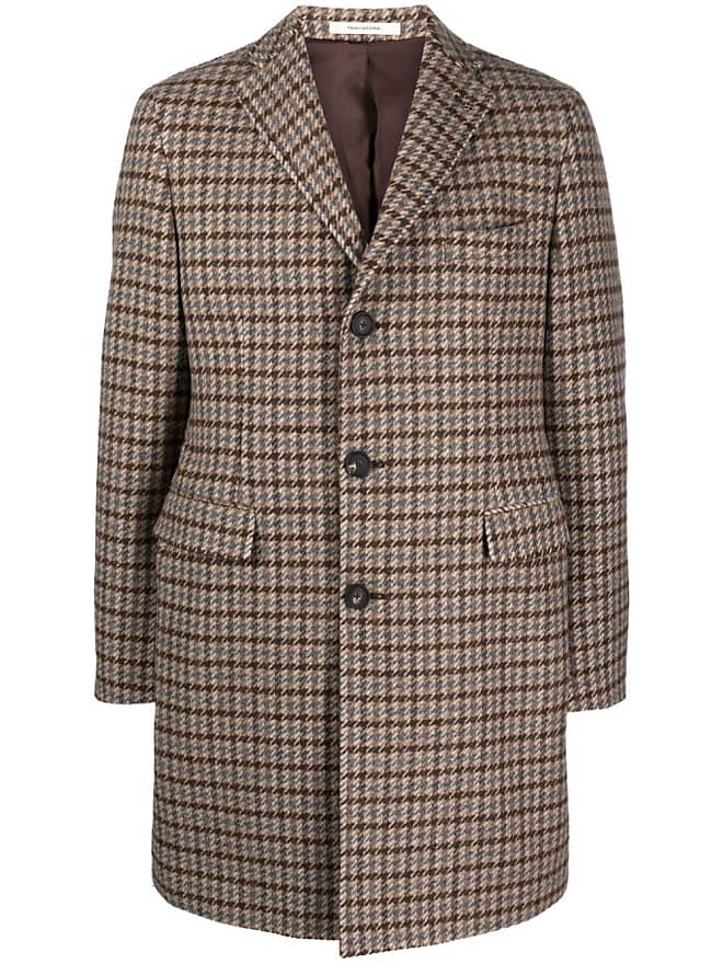 Compare Prices for houndstooth single-breasted wool-blend coat - men -  Virgin Wool/Cashmere/Cupro - 48 - Brown - Tagliatore | Stylight