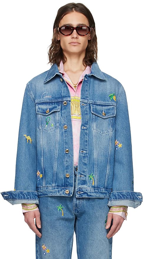 Compare Prices for Blue Embroidered Denim Jacket - Casablanca | Stylight