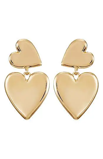 Compare Prices for Double Drop Heart Earrings in Gold at Nordstrom Rack ...