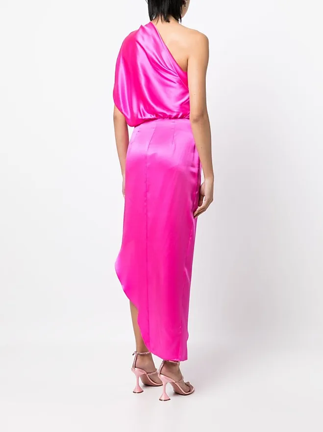 Compare prices for Michelle Mason asymmetric draped midi-dress - Pink |  Stylight